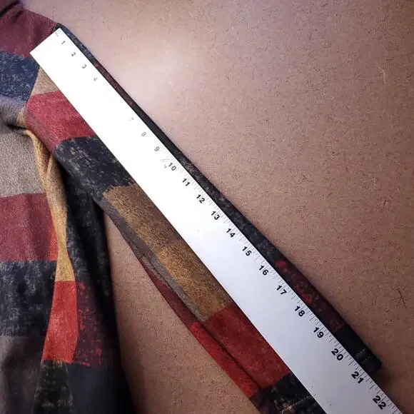 Yipinyichu Cowl Neck Dress Women Size L Multicolor Plaid Pockets Turtleneck - Picture 6 of 9